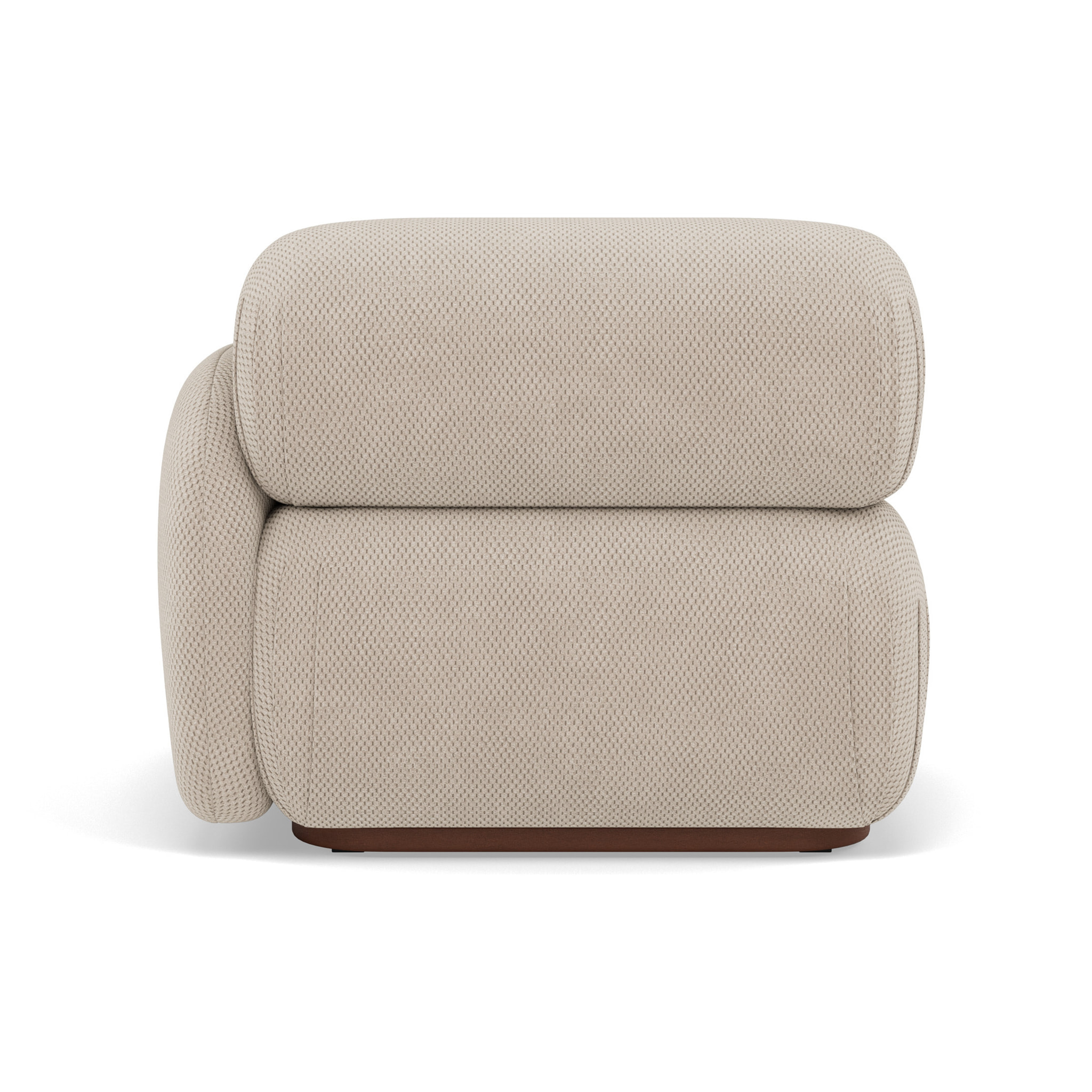 Penelope - module d'assise droit en velours texturé - Beige