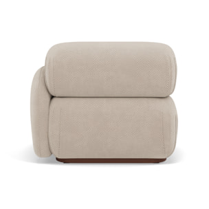 Penelope - module d'assise droit en velours texturé - Beige