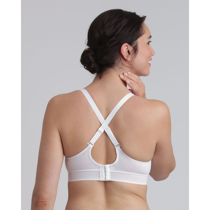 Sujetador sin aros blanco de algodón orgánico Feel Good Support