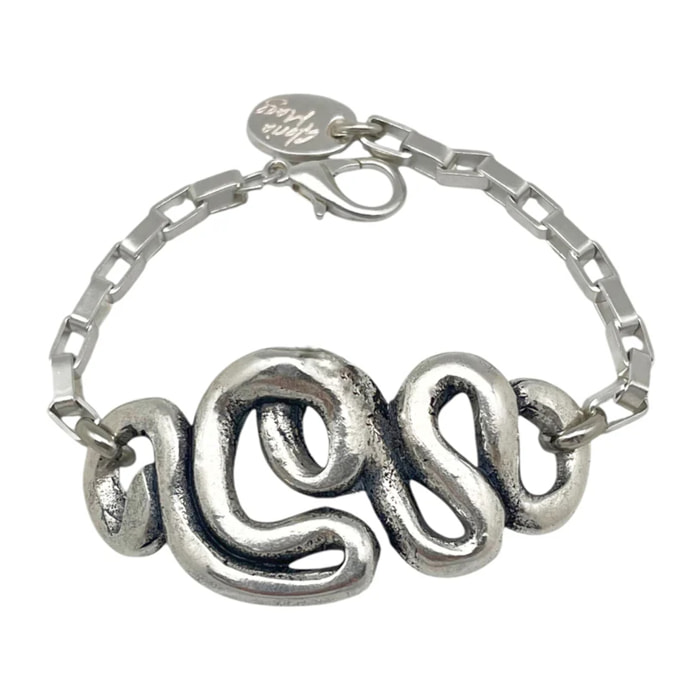 Pulsera Enredo en plata 10µ y cadena