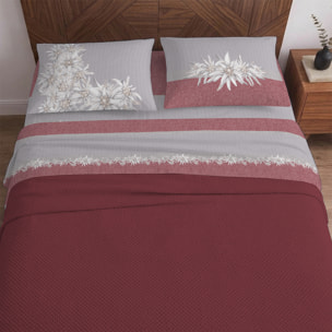 Completo letto stella alpina rosso 100% cotone