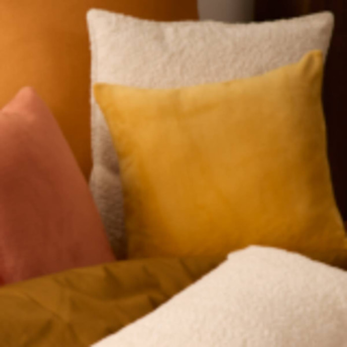 Coussin Ollis ocre 38x38cm