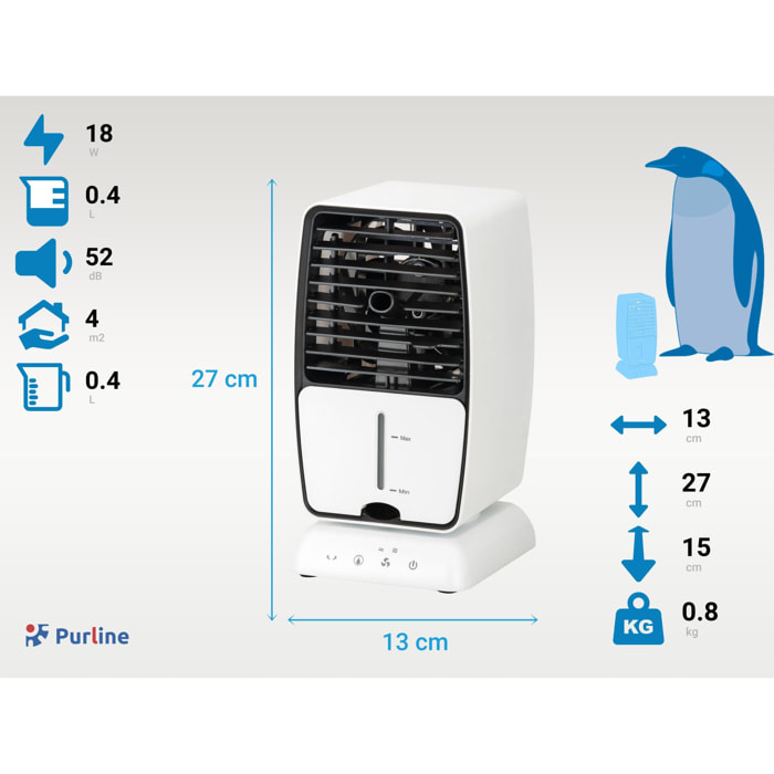 Ventilador nebulizador de sobremesa bajo consumo MISTY T PURLINE