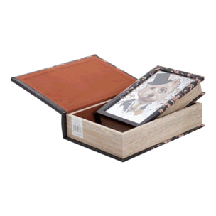 Set 2 Cajas Libro Espejo 21x7x30 / 16x5x24 Cm