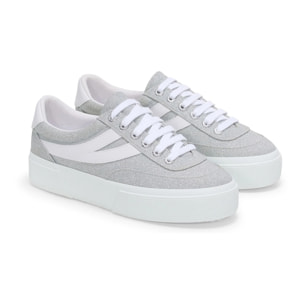 Scarpe da donna Superga Grigio 3740 Platform Jersey Lame Blocks Leggera