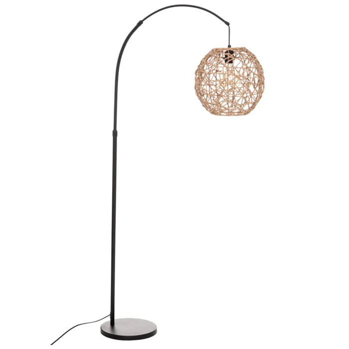 Lampadaire arc "Raahe" - noir - métal H180 cm