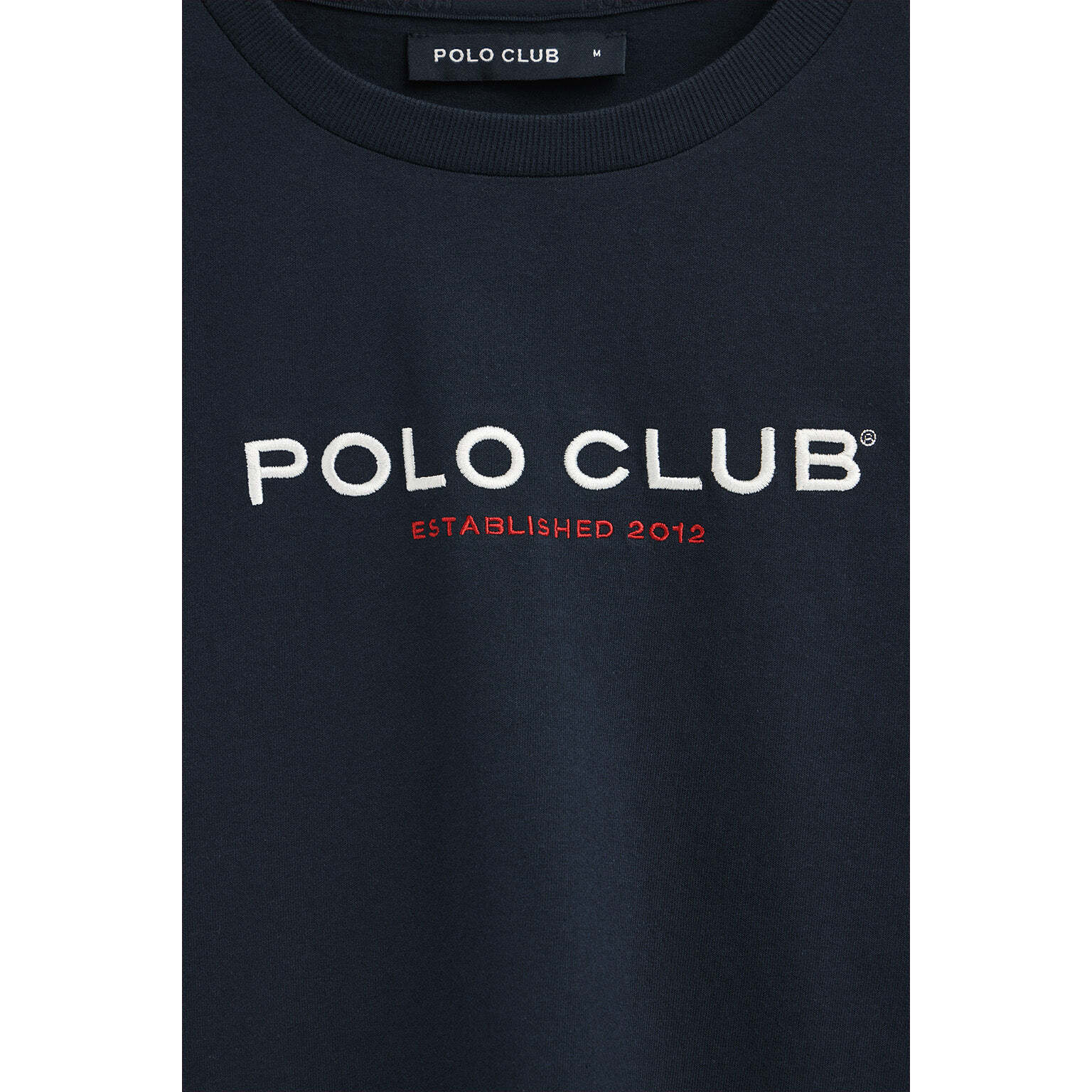 Camiseta azul marino de manga larga con logo Established 2012 Polo Club