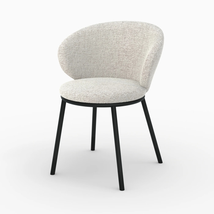 Chaise en tissu beige - Angèle