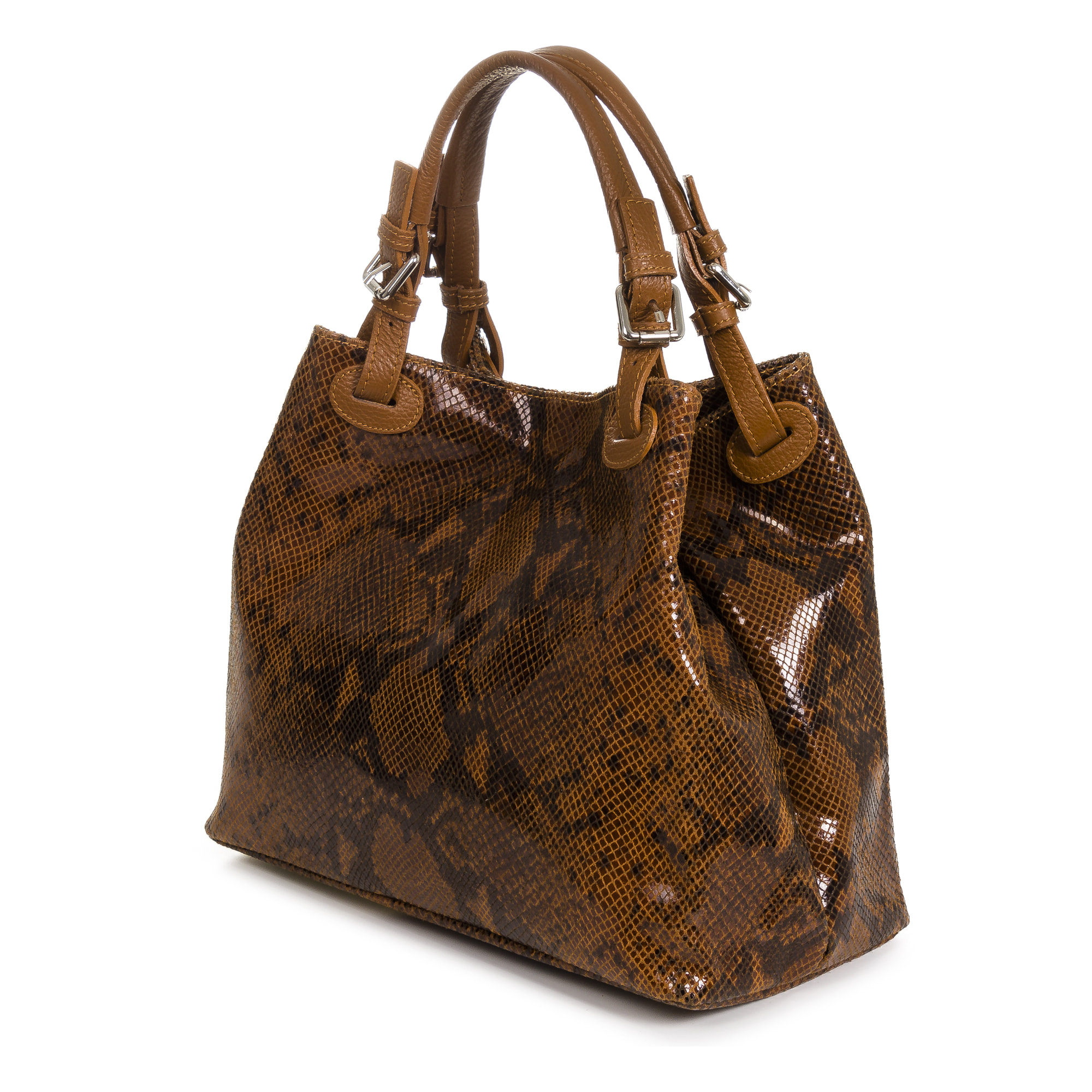 Emanuela Bolso tote Mujer.Piel auténtica Gamuza Pitón Dollaro