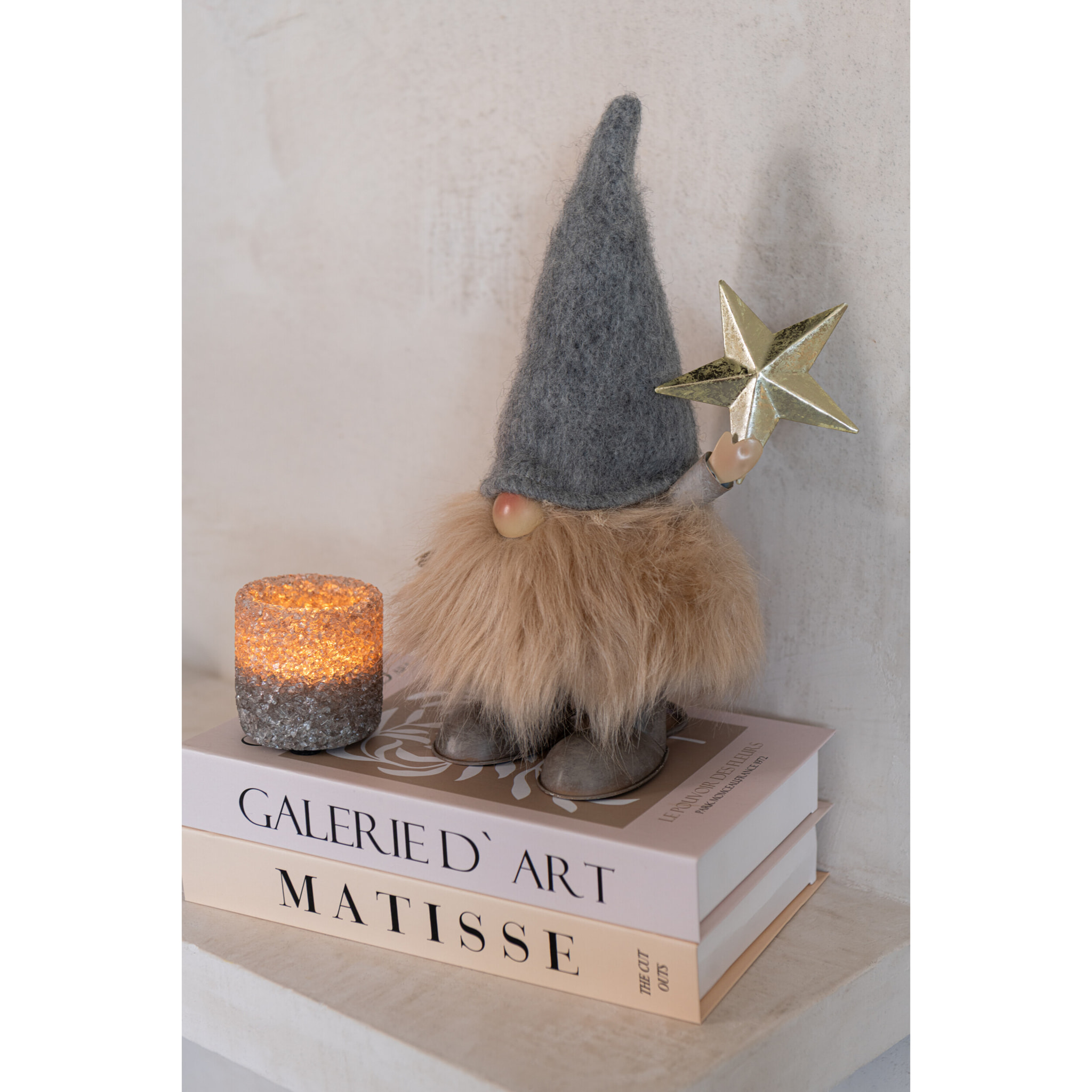 J-Line figurine Père Noël Étoile + Arbre - métal - mix - large - 2 pièces