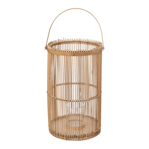 Set de 2 lanternes bambou H40/H36cm