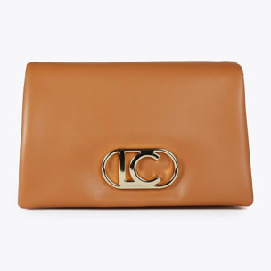 Tracolla effetto pelle con tre scomparti e patta