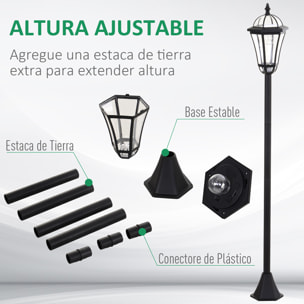 2 Farolas Solares de Jardín 129 cm con 2 Luces LED Blanca 3500K Impermeable IP44