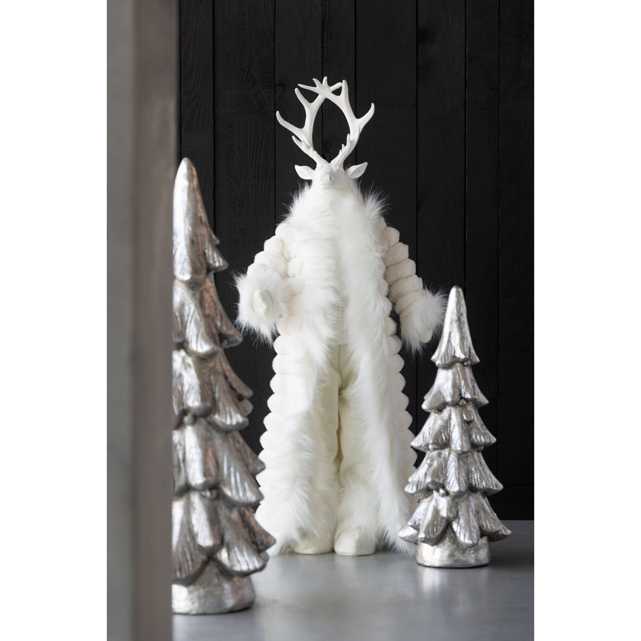 J-Line figurine Cerf Manteau - polyrésine - blanc - small