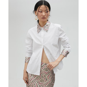 Camicia con Dettagli in Tessuto Jacquard
