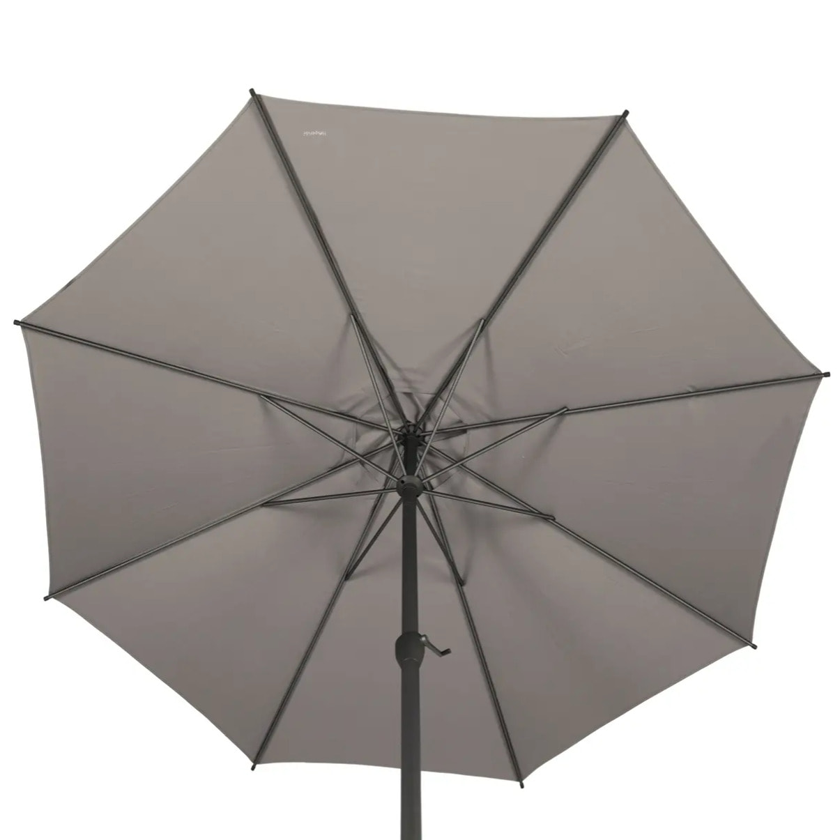 Parasol droit rond "Loompa" taupe 3m en aluminium