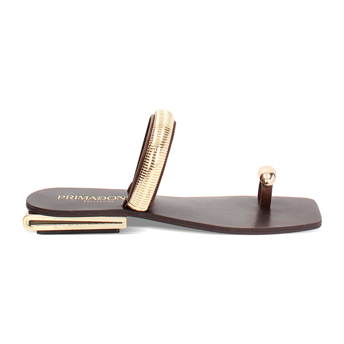 Sandalias bajos mujer color marrón oscuro
