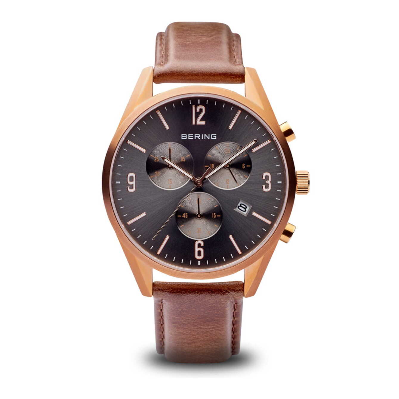 Reloj Bering 10542-562 Hombre Analogico Cuarzo con Correa de Cuero