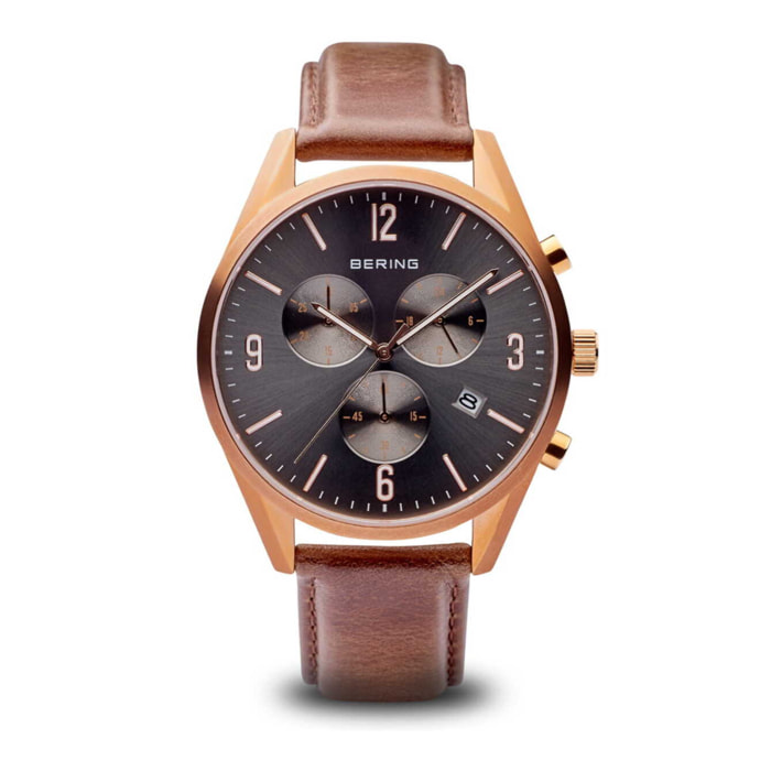 Reloj Bering 10542-562 Hombre Analogico Cuarzo con Correa de Cuero