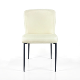 Lot de 2 chaises de salle à manger Tomasucci TRYUN, en tissu, beige, 59 × 49 × 82 cm