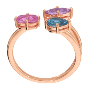 Anello Contrarié con Cubic Zirconia Miste Colorate