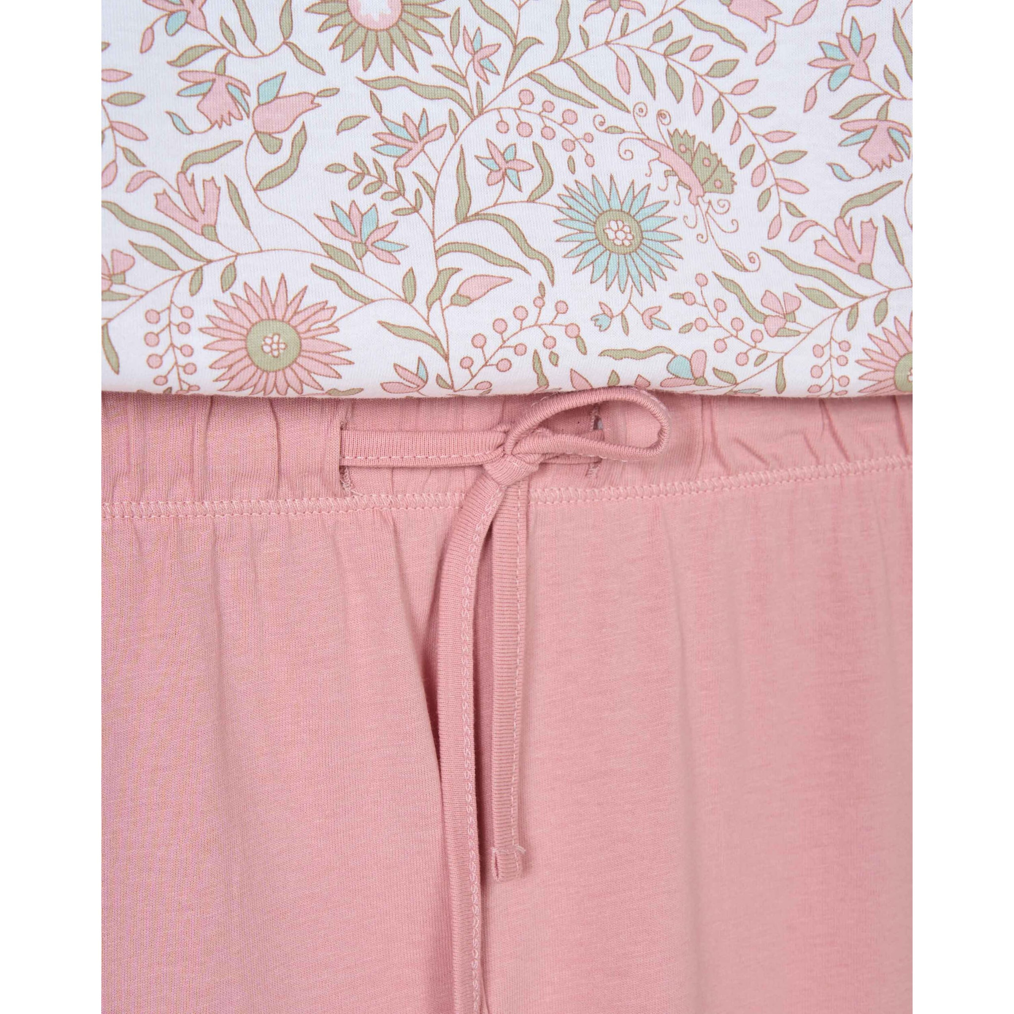 Pigiama lungo cotone arricciato melodi rosa