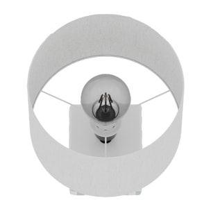 Petite lampe à poser Manet – céramique vert d’eau et lin naturel