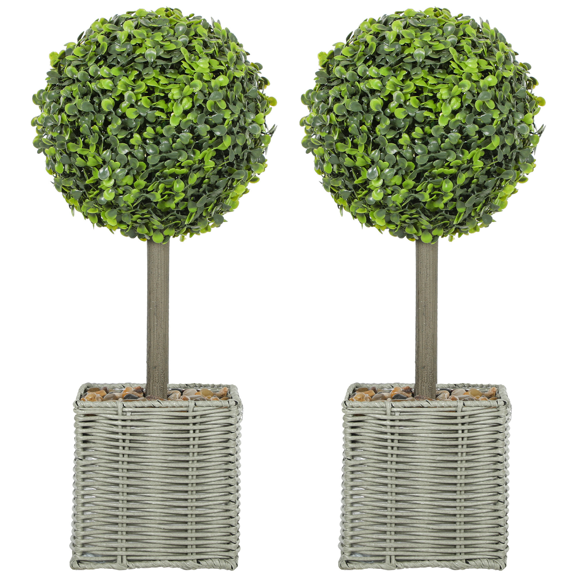 Lot de 2 plantes artificielles 50H cm en plastique vert