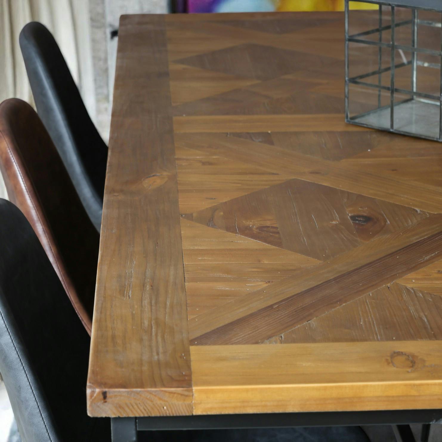 Table à manger décor marqueterie 200 cm VARSOVIE