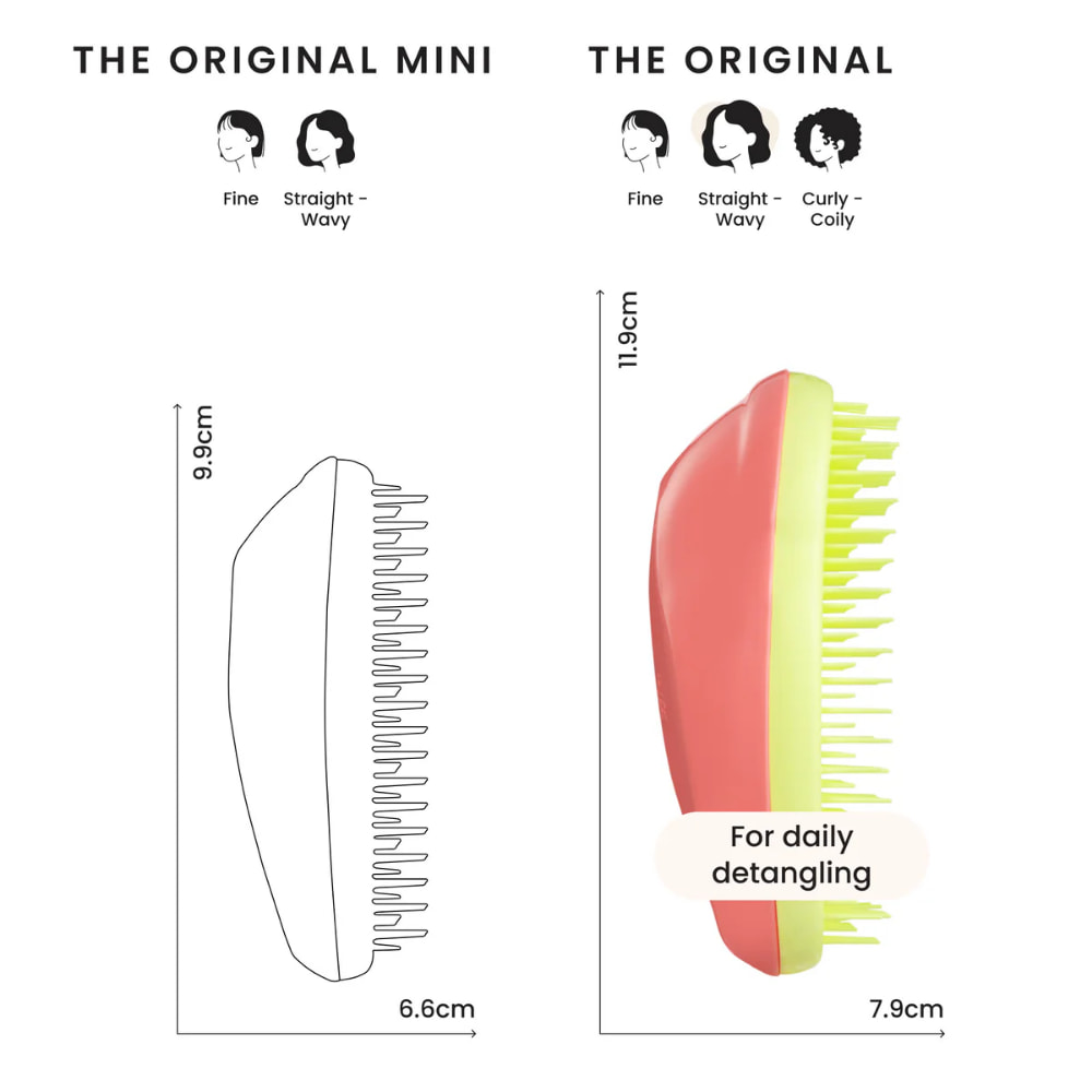 TANGLE TEEZER THE ORIGINAL: Salmon Pink / Yellow
