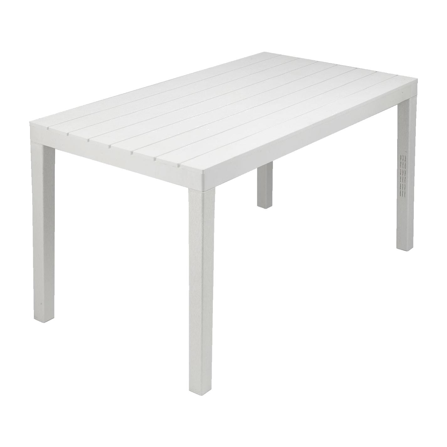 Tavolo da esterno Vasto, Tavolo rettangolare da pranzo, Tavolo da giardino indoor e outdoor multiuso, 100% Made in Italy, Cm 138x78h72, Bianco