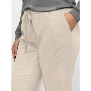 Fiorella Rubino - Pantaloni joggers in lurex - Beige