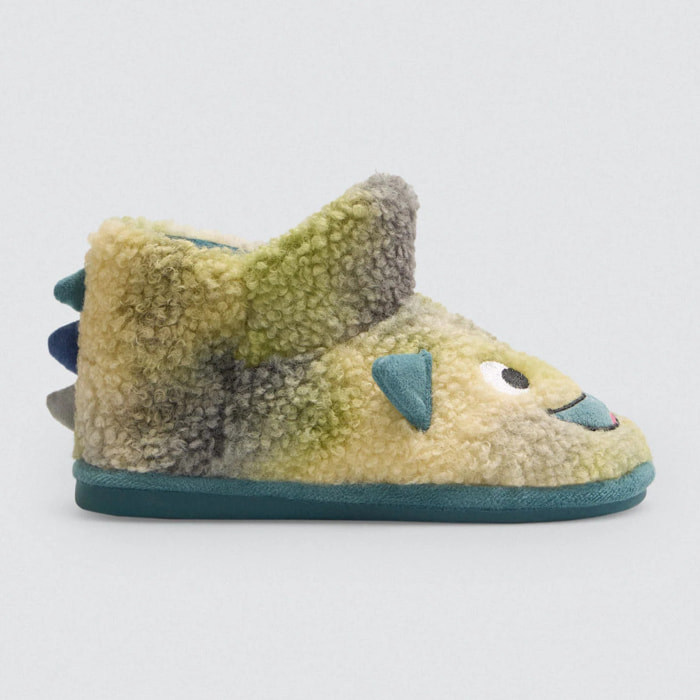 Pantofole per bambini a forma di mostro con dettagli 3D