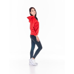 Felpa da donna neoprene cappuccio logo grande College