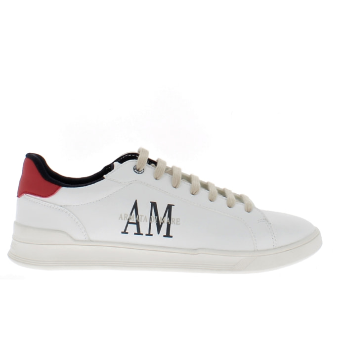 Armata di Mare Scarpe Uomo Sneakers Casual Stringate Basse con Soletta Rimovibile in Memory Foam AMU S24D545 Off White Red