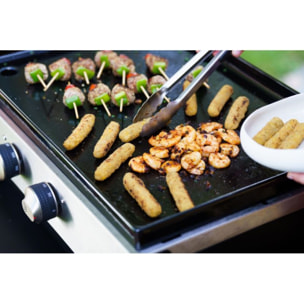 Plancha gaz LE MARQUIER PLOG260DP noir 2  brûleurs à poser, 60x40 cm