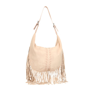 Borsa a spalla da donna - Modello Zefira - Pelle Scamosciata - 40.0 x 27.0 x 7.0 cm