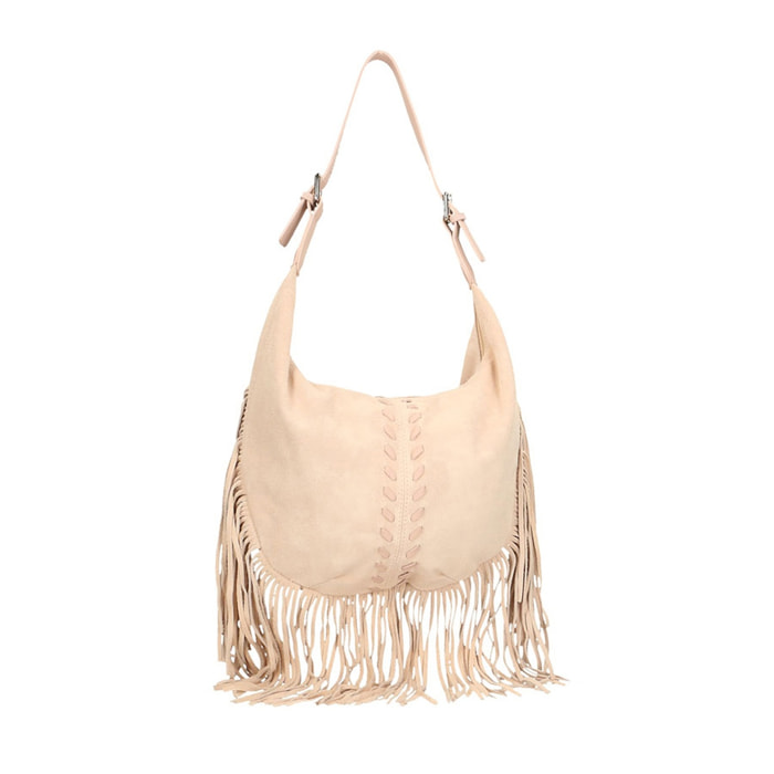 Borsa a spalla da donna - Modello Zefira - Pelle Scamosciata - 40.0 x 27.0 x 7.0 cm