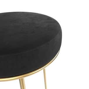 Lot de 2 tabourets pour îlot central 63 cm en velours noir - Kendal