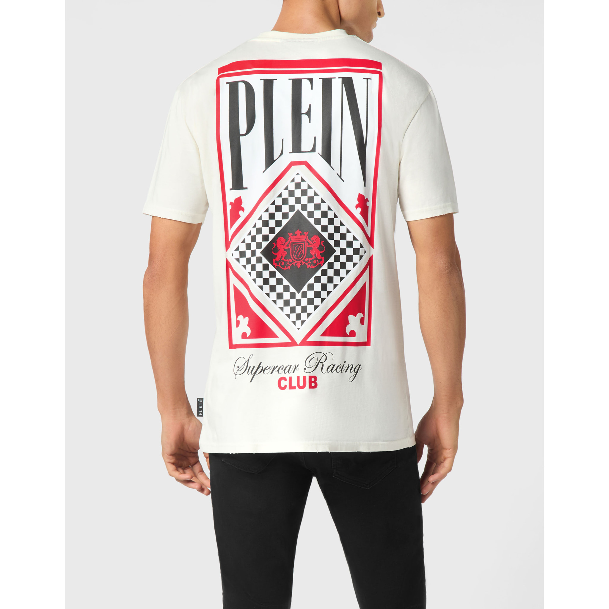 PHILIPP PLEIN Camiseta de cuello redondo y manga corta RACING