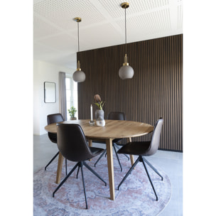 Set 2 sedie da pranzo girevoli Monaco in ecopelle marrone scuro con gambe nere