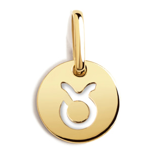 Charm Mini Medallion Zodiaco Plata Baño Oro