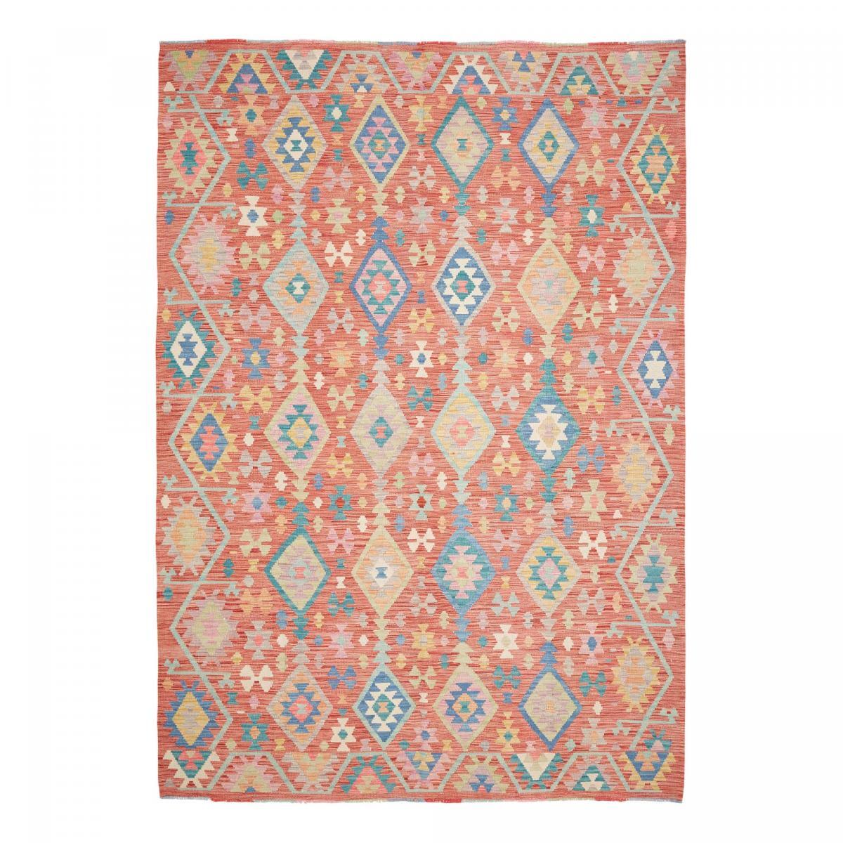 Tapis kilim, motif géométrique tissé plat en laine, ZAMOVOB
