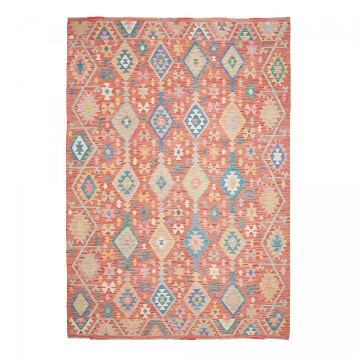 Tapis kilim, motif géométrique tissé plat en laine, ZAMOVOB