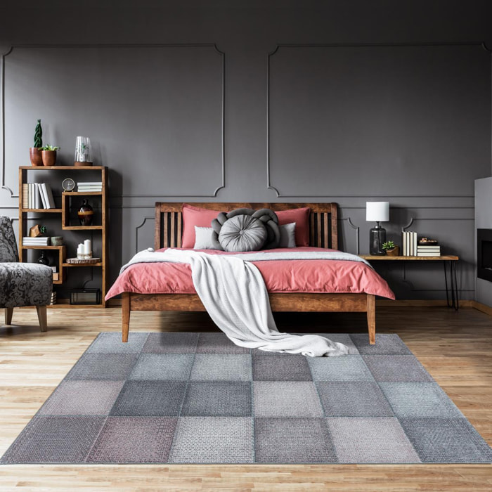 Tapis salon et chambre tissé motif géométrique TIPI