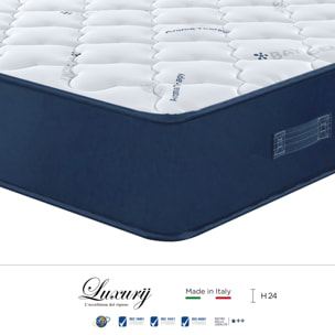 "Capri" H24 cm 80x200 guanciale Memory OMAGGIO in schiuma poliuretano ad alta densità e 5,5cm memory foam