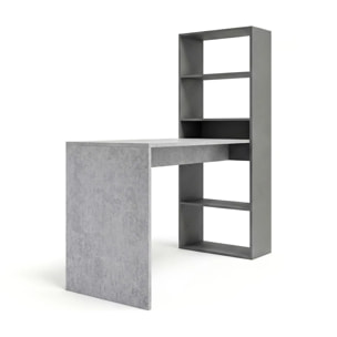 Mesa de escritorio con estantería en gris grafito y gris cemento 120x50 cm Cosmic Gris Grafito - Gris Cemento