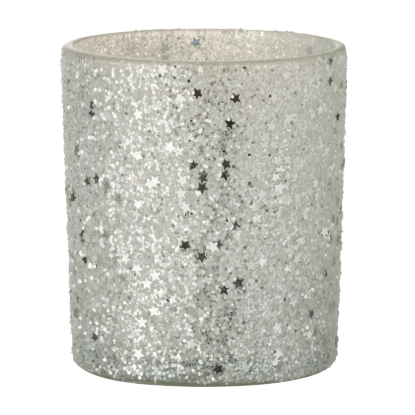 J-Line photophore Etoiles - verre - argent - 2 pcs