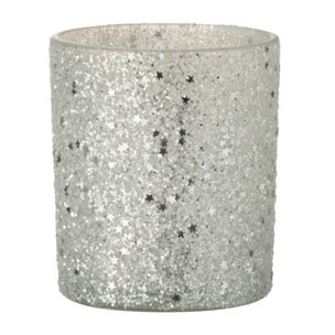 J-Line photophore Etoiles - verre - argent - 2 pcs