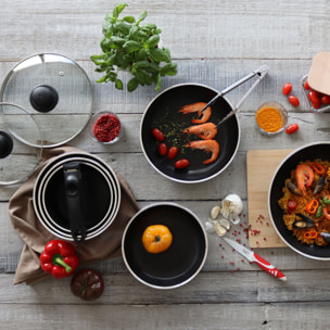 Batterie de cuisine 4 pièces en aluminium - tous feux MARIE